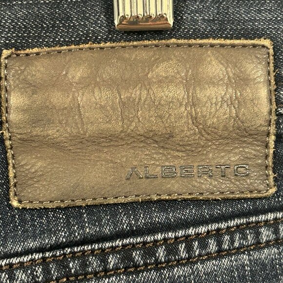 ALBERTO Jeans Mens 40x29.5 Mid Rise Modern Fit T400 Stone Denim Detail Blue - Picture 4 of 13